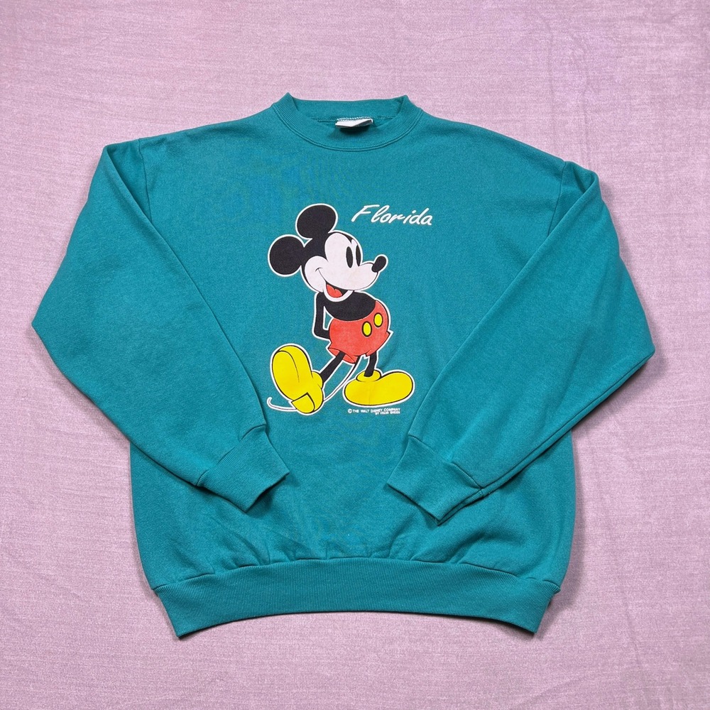 Vintage Velva Sheen Disney Mickey Mouse Florida Sweatshirt Adult Large‎